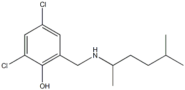 2,4-dichloro-6-{[(5-methylhexan-2-yl)amino]methyl}phenol Struktur