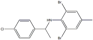 2,6-dibromo-N-[1-(4-chlorophenyl)ethyl]-4-methylaniline Struktur