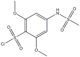 2,6-dimethoxy-4-[(methylsulfonyl)amino]benzenesulfonyl chloride Struktur