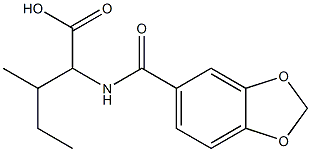 2-[(1,3-benzodioxol-5-ylcarbonyl)amino]-3-methylpentanoic acid Struktur