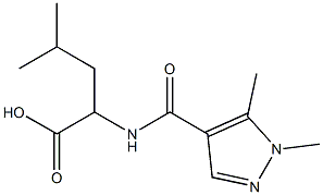 2-[(1,5-dimethyl-1H-pyrazol-4-yl)formamido]-4-methylpentanoic acid Struktur