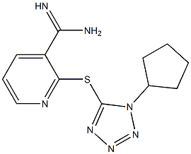 2-[(1-cyclopentyl-1H-1,2,3,4-tetrazol-5-yl)sulfanyl]pyridine-3-carboximidamide Struktur