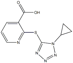 2-[(1-cyclopropyl-1H-1,2,3,4-tetrazol-5-yl)sulfanyl]pyridine-3-carboxylic acid Struktur