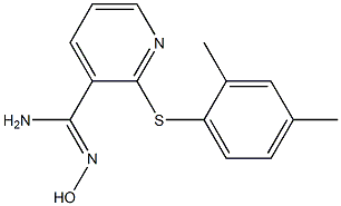 2-[(2,4-dimethylphenyl)sulfanyl]-N'-hydroxypyridine-3-carboximidamide Struktur