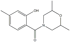 2-[(2,6-dimethylmorpholin-4-yl)carbonyl]-5-methylphenol Struktur