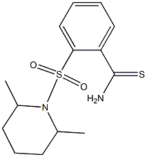 2-[(2,6-dimethylpiperidine-1-)sulfonyl]benzene-1-carbothioamide Struktur