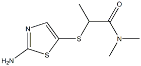 2-[(2-amino-1,3-thiazol-5-yl)sulfanyl]-N,N-dimethylpropanamide Struktur