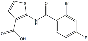 2-[(2-bromo-4-fluorobenzoyl)amino]thiophene-3-carboxylic acid Struktur