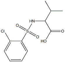 2-[(2-chlorobenzene)sulfonamido]-3-methylbutanoic acid Struktur