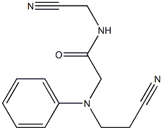 2-[(2-cyanoethyl)(phenyl)amino]-N-(cyanomethyl)acetamide Struktur