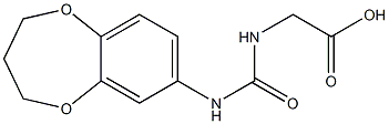 2-[(3,4-dihydro-2H-1,5-benzodioxepin-7-ylcarbamoyl)amino]acetic acid Struktur