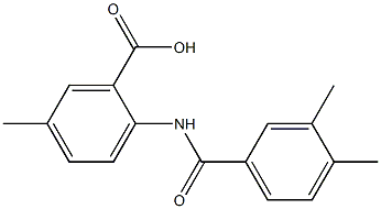 2-[(3,4-dimethylbenzene)amido]-5-methylbenzoic acid Struktur