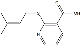 2-[(3-methylbut-2-enyl)thio]nicotinic acid Struktur