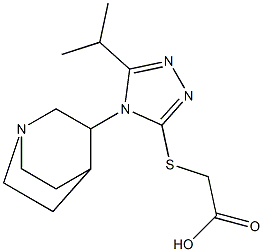 2-[(4-{1-azabicyclo[2.2.2]octan-3-yl}-5-(propan-2-yl)-4H-1,2,4-triazol-3-yl)sulfanyl]acetic acid Struktur