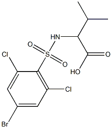 2-[(4-bromo-2,6-dichlorobenzene)sulfonamido]-3-methylbutanoic acid Struktur