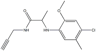 2-[(4-chloro-2-methoxy-5-methylphenyl)amino]-N-(prop-2-yn-1-yl)propanamide Struktur