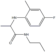 2-[(4-fluoro-2-methylphenyl)amino]-N-propylpropanamide Struktur