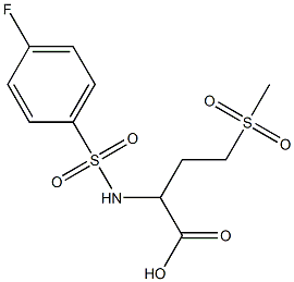 2-[(4-fluorobenzene)sulfonamido]-4-methanesulfonylbutanoic acid Struktur