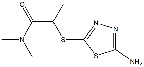 2-[(5-amino-1,3,4-thiadiazol-2-yl)sulfanyl]-N,N-dimethylpropanamide Struktur