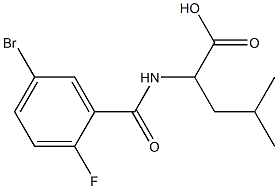 2-[(5-bromo-2-fluorobenzoyl)amino]-4-methylpentanoic acid Struktur