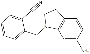 2-[(6-amino-2,3-dihydro-1H-indol-1-yl)methyl]benzonitrile Struktur