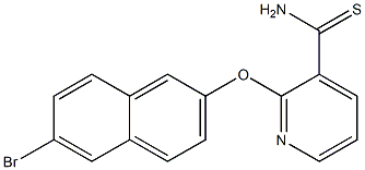 2-[(6-bromonaphthalen-2-yl)oxy]pyridine-3-carbothioamide Struktur