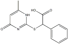 2-[(6-methyl-4-oxo-1,4-dihydropyrimidin-2-yl)sulfanyl]-2-phenylacetic acid Struktur