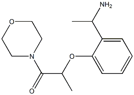 2-[2-(1-aminoethyl)phenoxy]-1-(morpholin-4-yl)propan-1-one Struktur