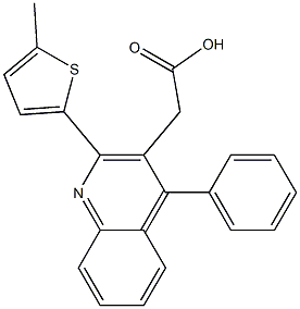 2-[2-(5-methylthiophen-2-yl)-4-phenylquinolin-3-yl]acetic acid Struktur