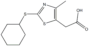 2-[2-(cyclohexylsulfanyl)-4-methyl-1,3-thiazol-5-yl]acetic acid Struktur