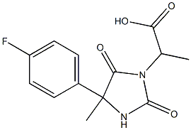 2-[4-(4-fluorophenyl)-4-methyl-2,5-dioxoimidazolidin-1-yl]propanoic acid Struktur