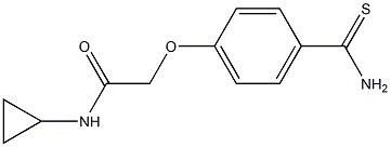 2-[4-(aminocarbonothioyl)phenoxy]-N-cyclopropylacetamide Struktur