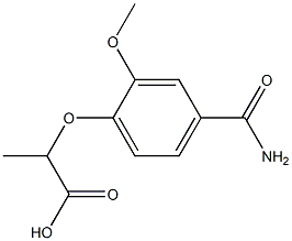 2-[4-(aminocarbonyl)-2-methoxyphenoxy]propanoic acid Struktur