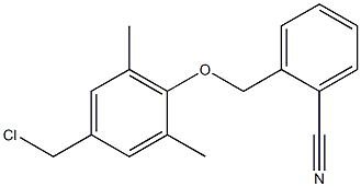 2-[4-(chloromethyl)-2,6-dimethylphenoxymethyl]benzonitrile Struktur