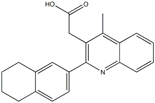 2-[4-methyl-2-(5,6,7,8-tetrahydronaphthalen-2-yl)quinolin-3-yl]acetic acid Struktur