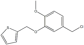 2-[5-(chloromethyl)-2-methoxyphenoxymethyl]thiophene Struktur