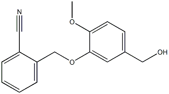 2-[5-(hydroxymethyl)-2-methoxyphenoxymethyl]benzonitrile Struktur