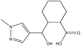 2-[hydroxy(1-methyl-1H-pyrazol-4-yl)methyl]cyclohexane-1-carboxylic acid Struktur