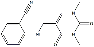 2-{[(1,3-dimethyl-2,4-dioxo-1,2,3,4-tetrahydropyrimidin-5-yl)methyl]amino}benzonitrile Struktur