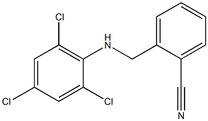 2-{[(2,4,6-trichlorophenyl)amino]methyl}benzonitrile Struktur