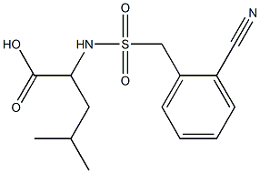 2-{[(2-cyanophenyl)methane]sulfonamido}-4-methylpentanoic acid Struktur