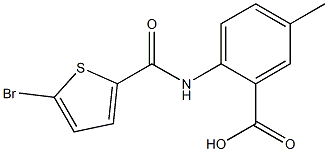 2-{[(5-bromothien-2-yl)carbonyl]amino}-5-methylbenzoic acid Struktur