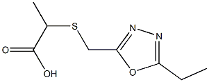 2-{[(5-ethyl-1,3,4-oxadiazol-2-yl)methyl]sulfanyl}propanoic acid Struktur