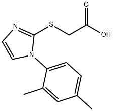 2-{[1-(2,4-dimethylphenyl)-1H-imidazol-2-yl]sulfanyl}acetic acid Struktur