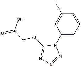 2-{[1-(3-iodophenyl)-1H-1,2,3,4-tetrazol-5-yl]sulfanyl}acetic acid Struktur