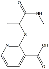 2-{[1-(methylcarbamoyl)ethyl]sulfanyl}pyridine-3-carboxylic acid Struktur