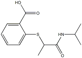 2-{[1-(propan-2-ylcarbamoyl)ethyl]sulfanyl}benzoic acid Struktur