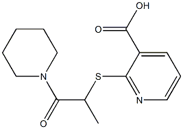 2-{[1-oxo-1-(piperidin-1-yl)propan-2-yl]sulfanyl}pyridine-3-carboxylic acid Struktur