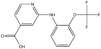 2-{[2-(trifluoromethoxy)phenyl]amino}pyridine-4-carboxylic acid Struktur