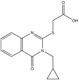 2-{[3-(cyclopropylmethyl)-4-oxo-3,4-dihydroquinazolin-2-yl]sulfanyl}acetic acid Struktur